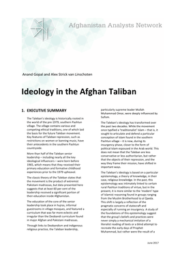 Ideology in the Afghan Taliban