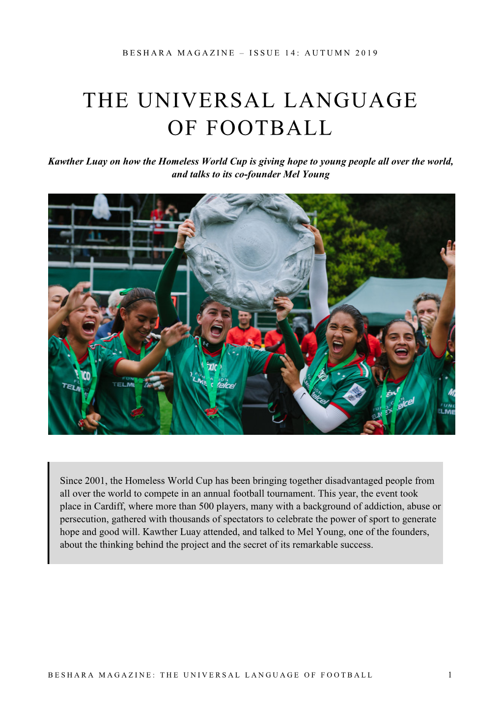 Beshara Magazine – Football