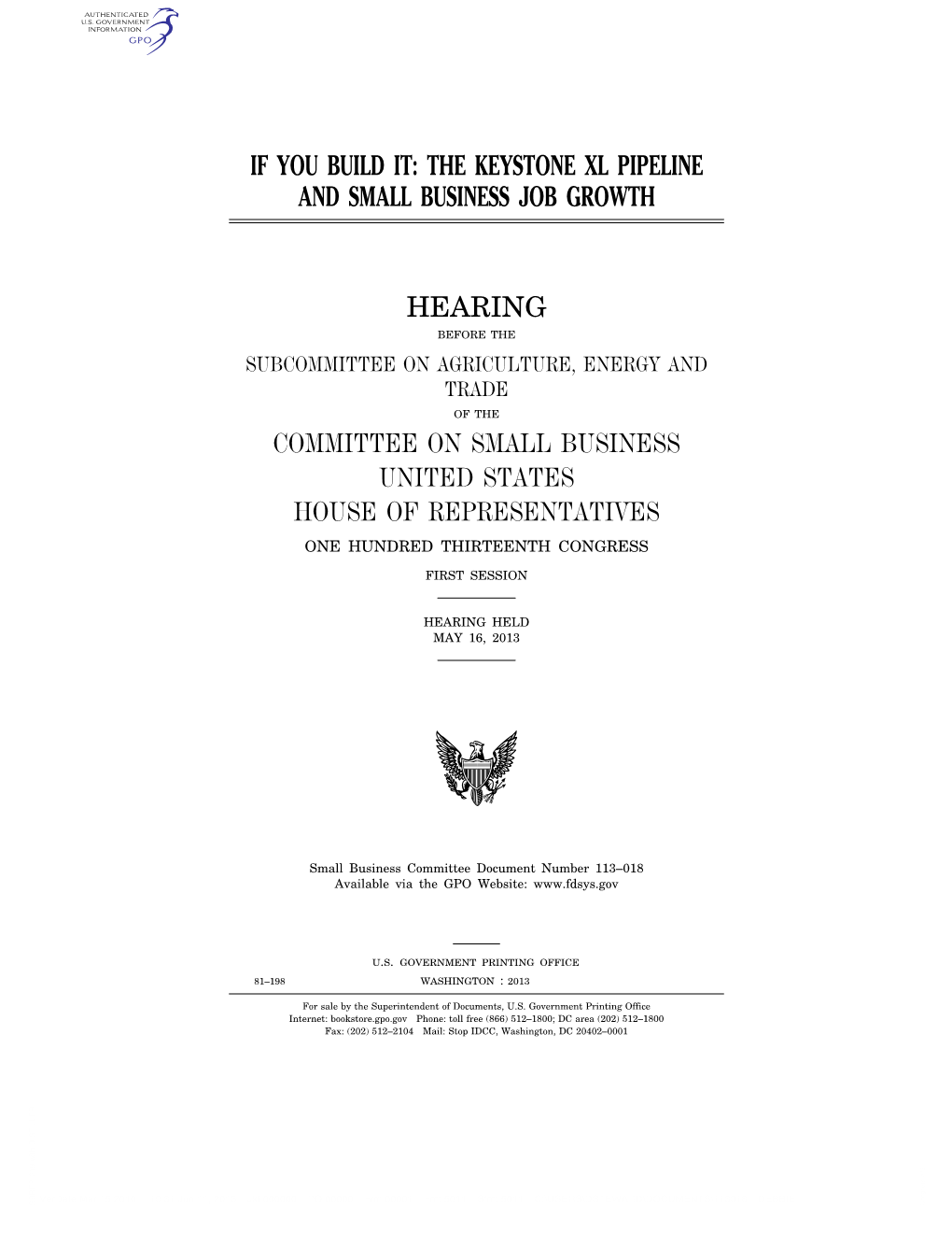 The Keystone Xl Pipeline and Small Business Job Growth