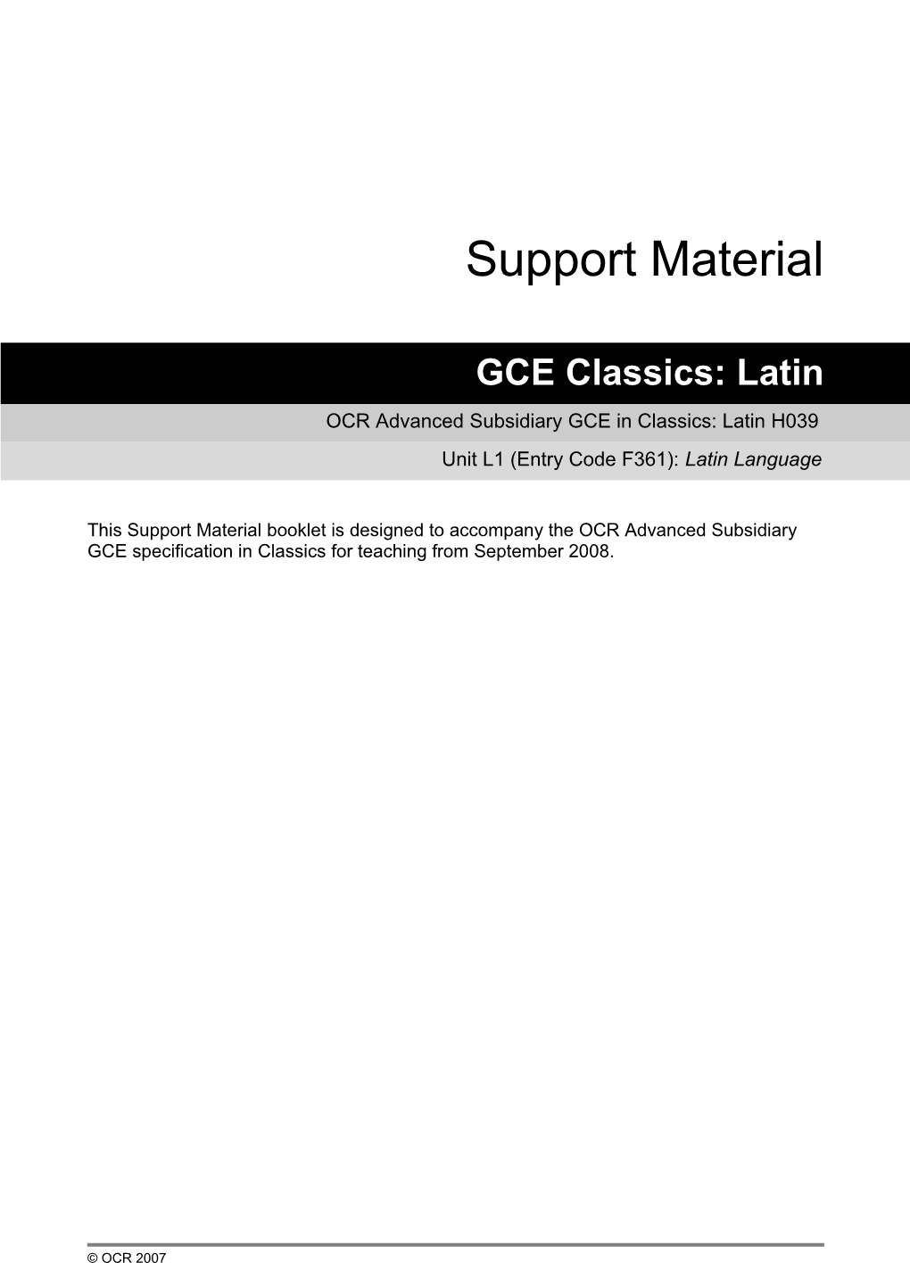 Sample GCE Lesson Plan