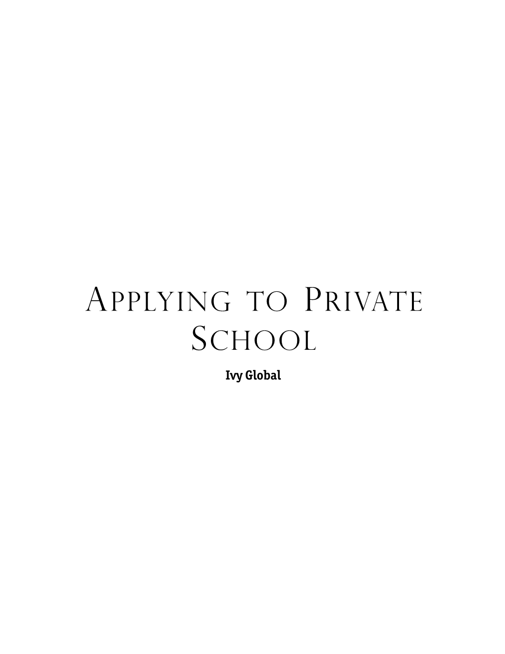 Applying to Private School