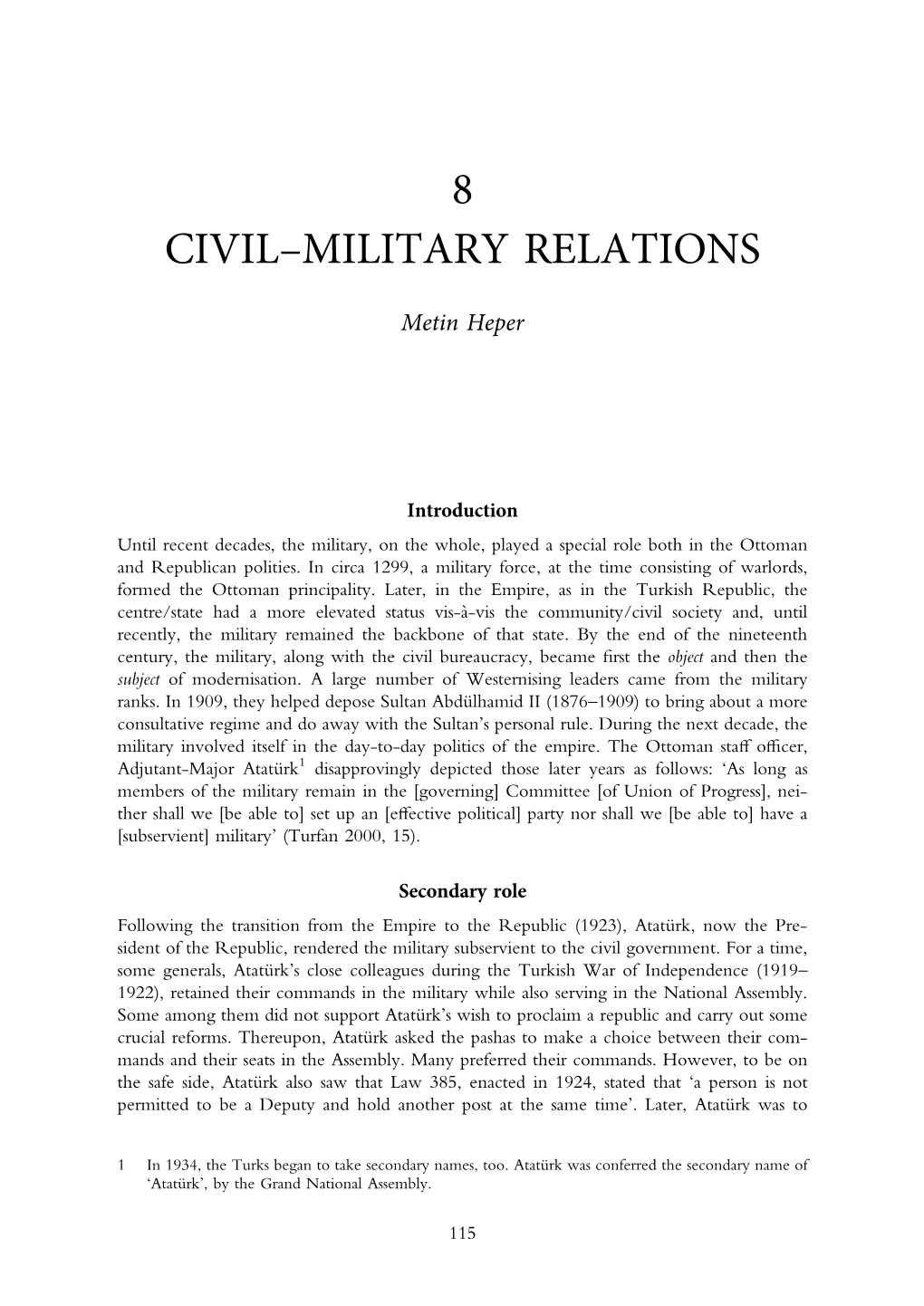 8 Civil-Military Relations