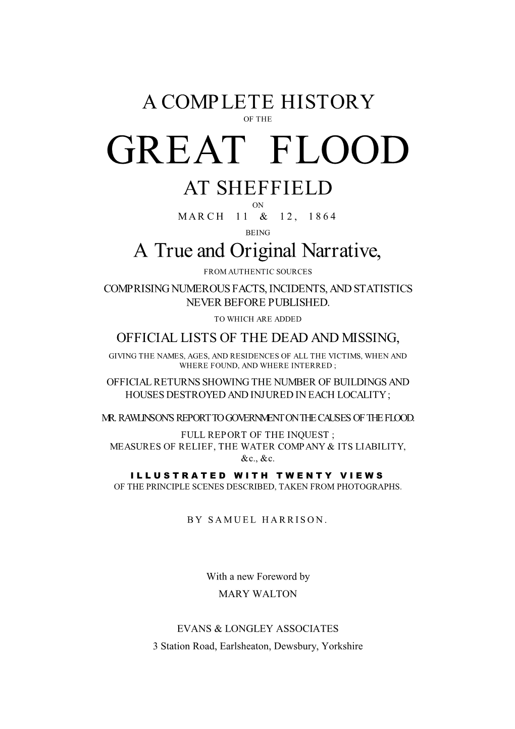 A Complete History of the Great Flood at Sheffield