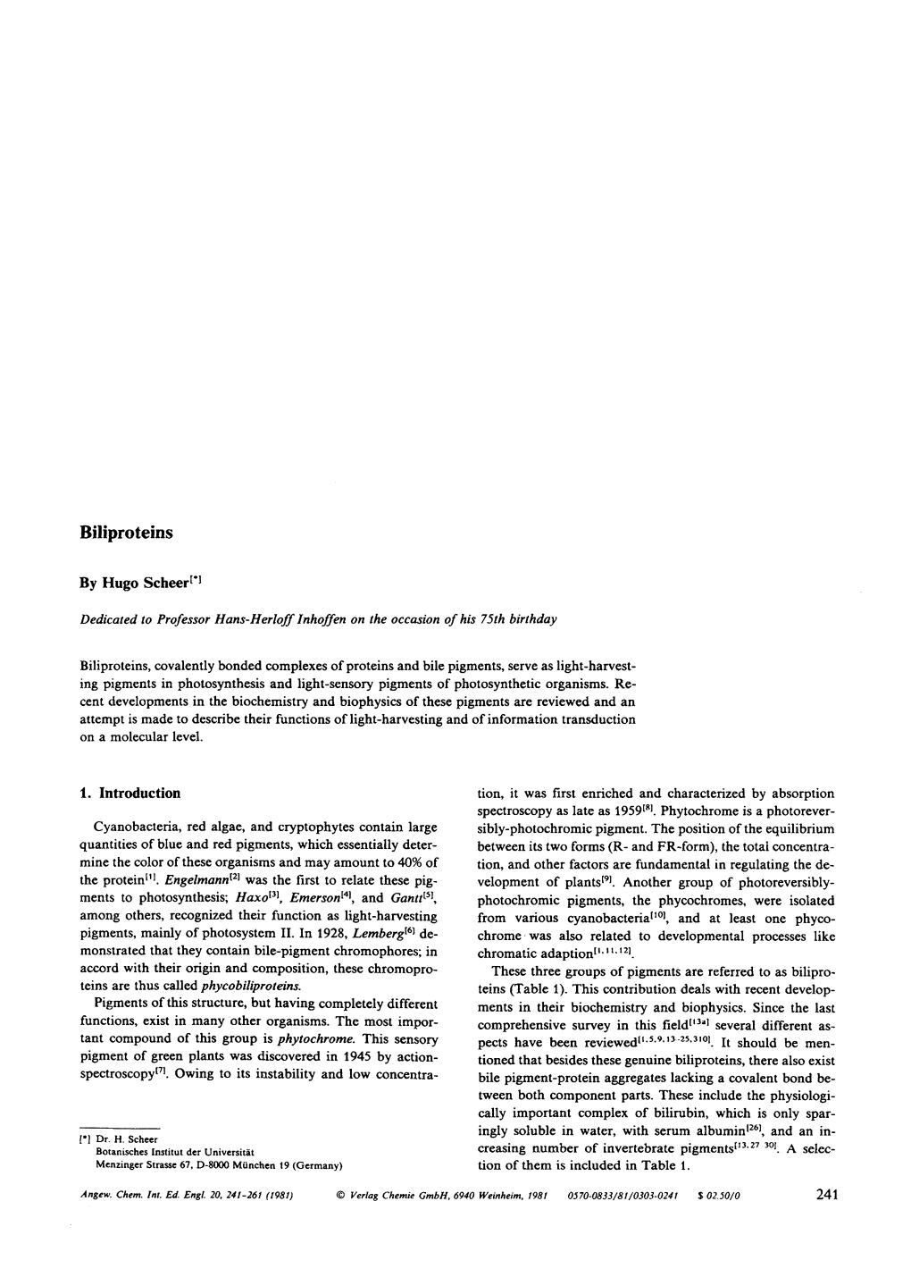 Biliproteins