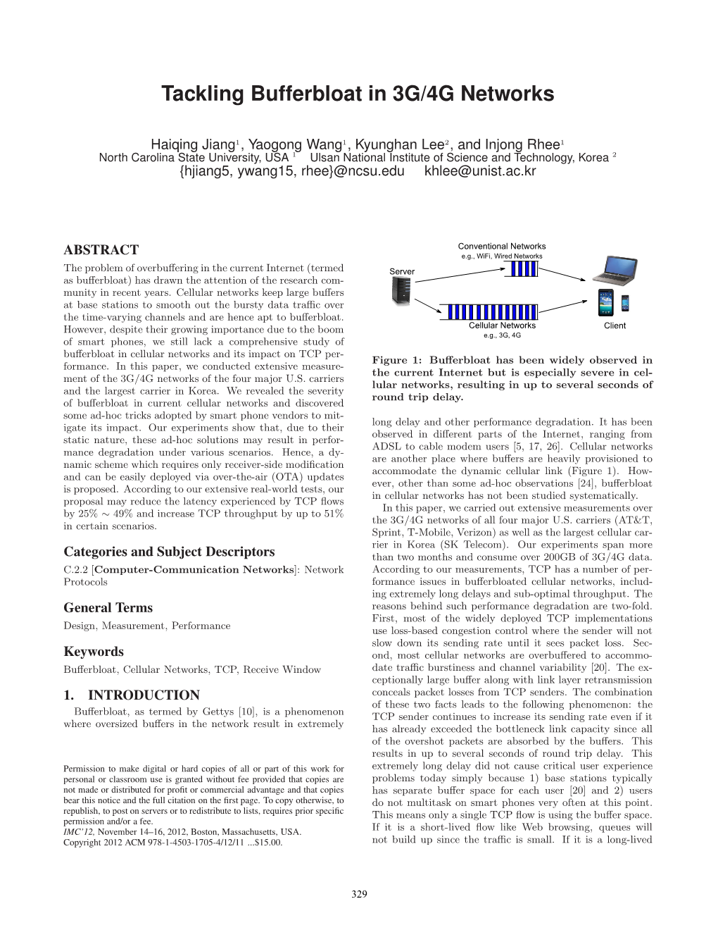 Tackling Bufferbloat in 3G/4G Networks