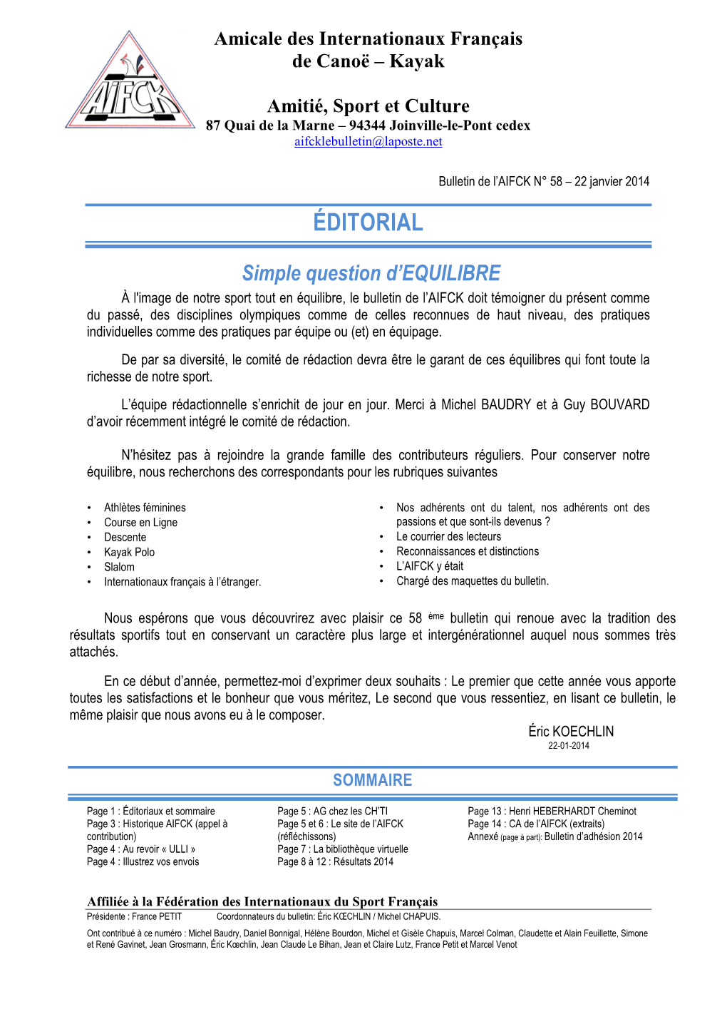 Bulletin AIFCK-58