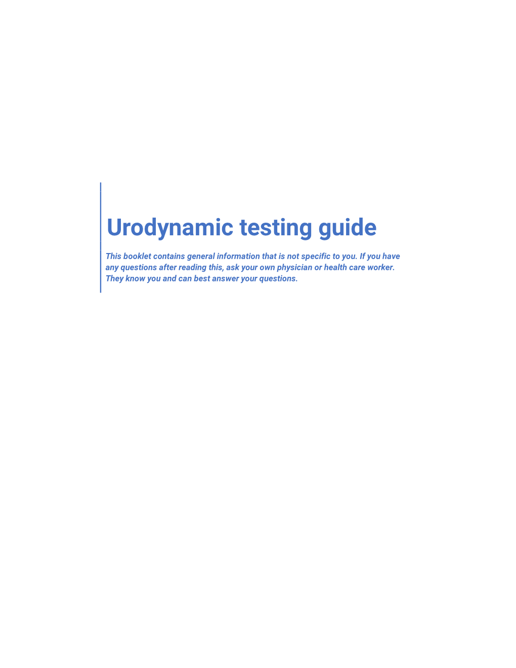 Urodynamic Testing Guide