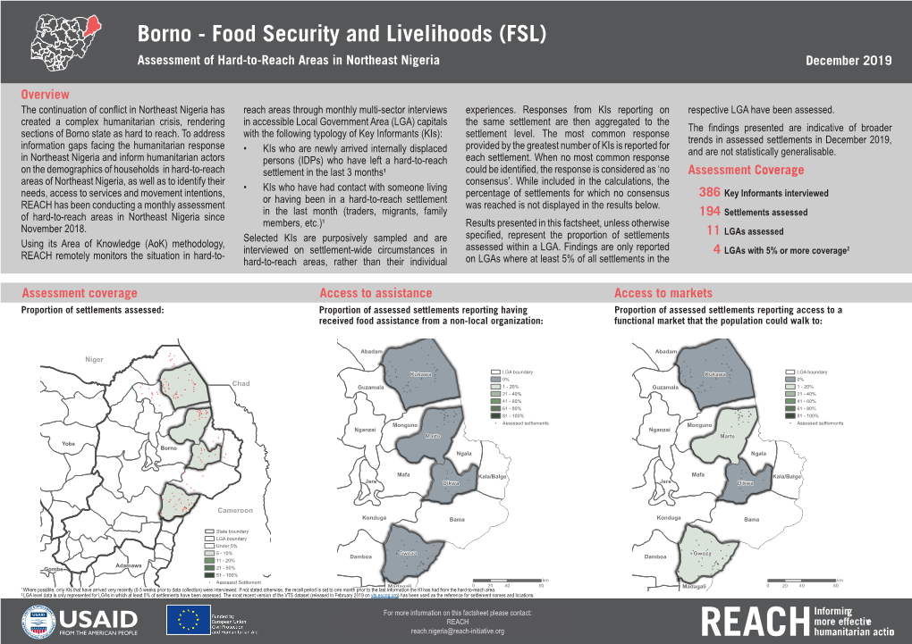 FSL) Assessment of Hard-To-Reach Areas in Northeast Nigeria December 2019