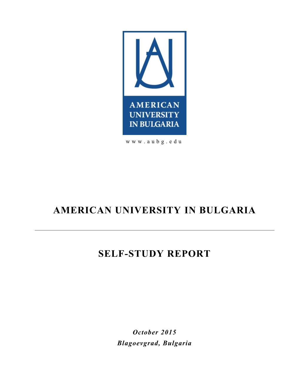 American University in Bulgaria Self-Study Report