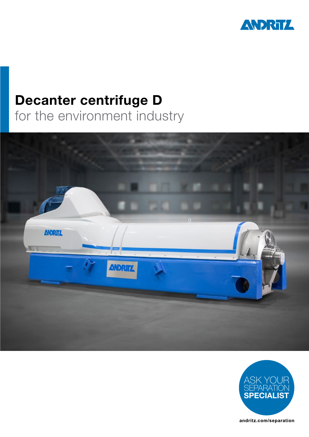 Decanter Centrifuge D for the Environment Industry