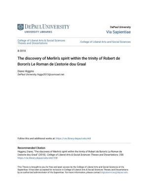 The Discovery of Merlin's Spirit Within the Trinity of Robert De Boron's Le