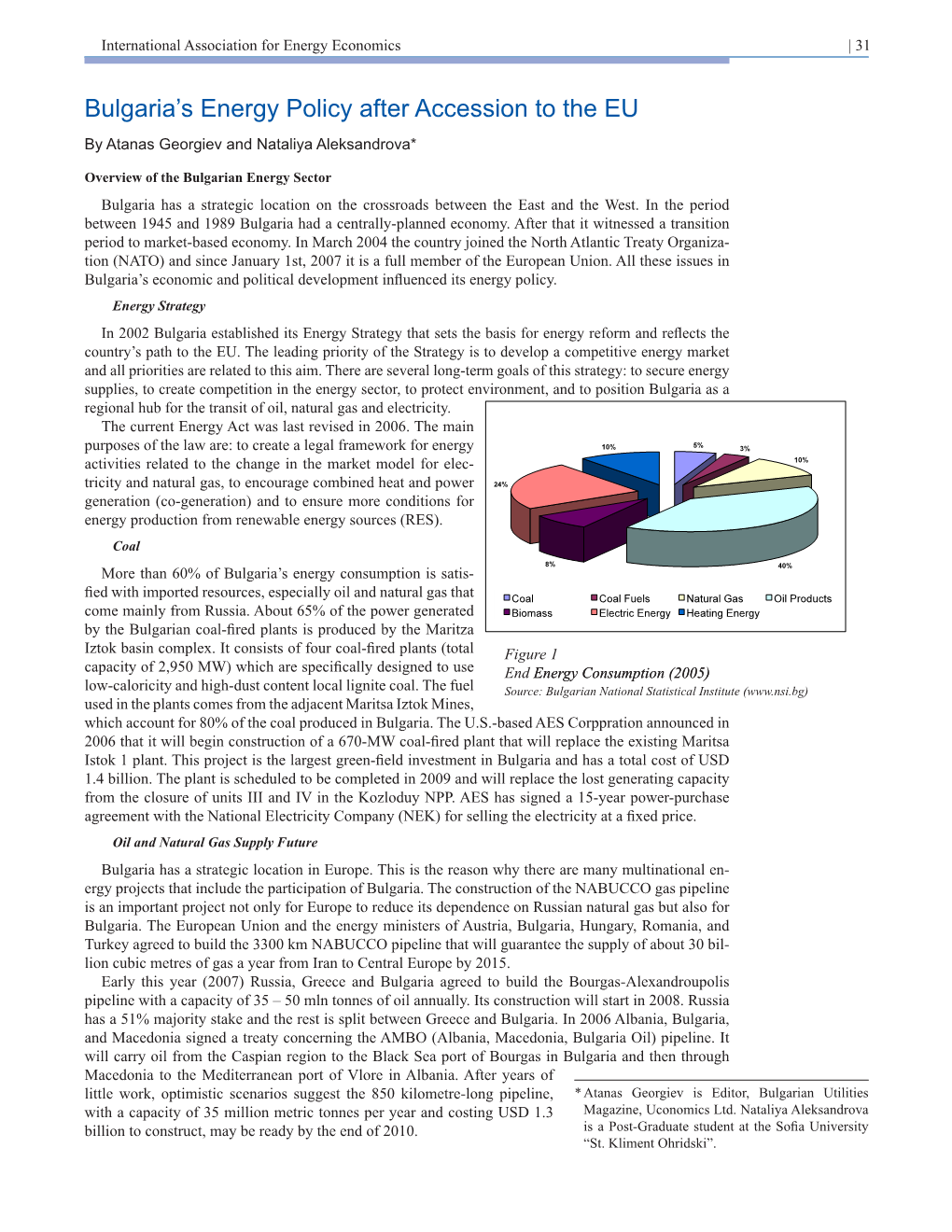 Bulgaria's Energy Policy After Accession to the EU