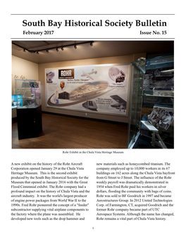 South Bay Historical Society Bulletin February 2017 Issue No