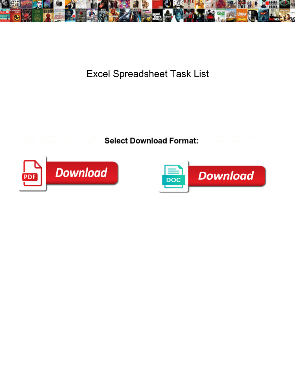 Excel Spreadsheet Task List