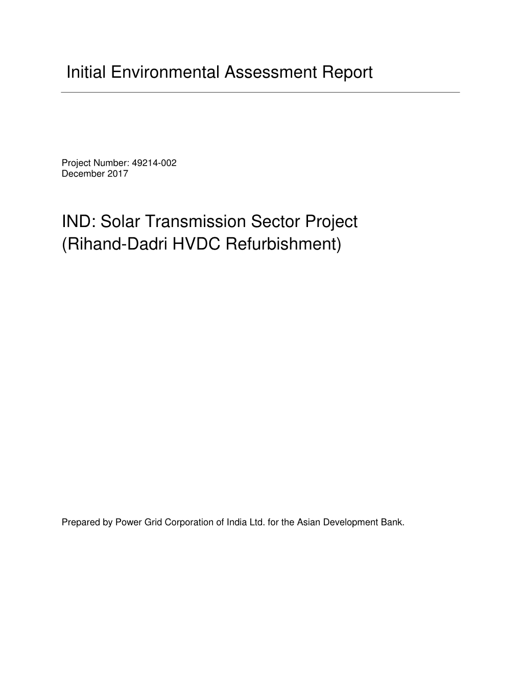 Rihand-Dadri HVDC Refurbishment)