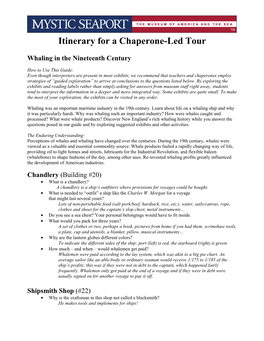 Itinerary for a Chaperone-Led Tour