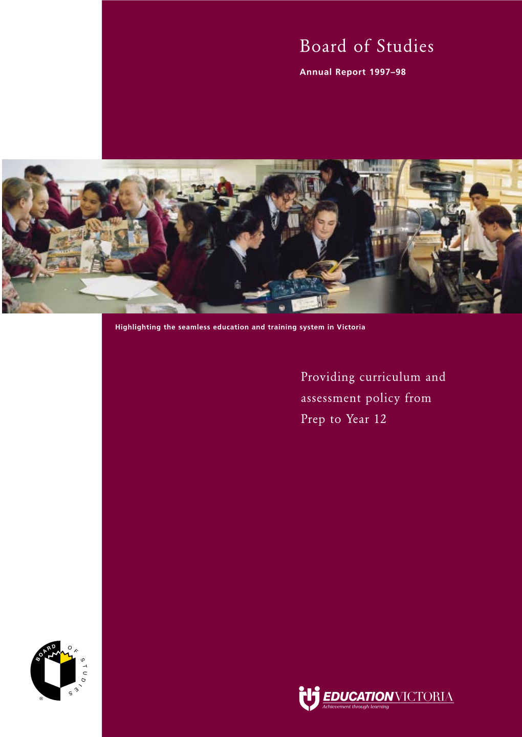 Board of Studies Annual Report 1997–98 Curriculum