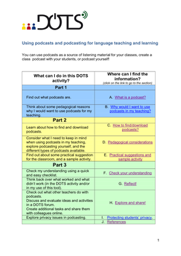 Using Podcasts and Podcasting for Language Teaching and Learning