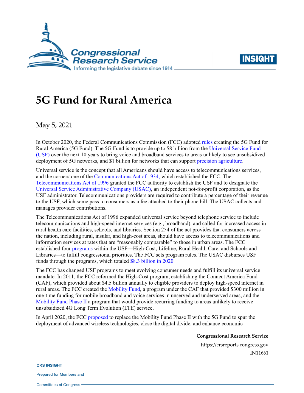 5G Fund for Rural America