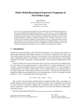 Finite Model Reasoning in Expressive Fragments of First-Order Logic∗