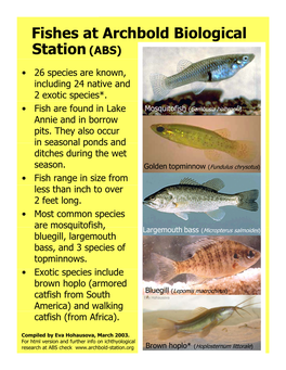 Fishes of Archbold Biological Station