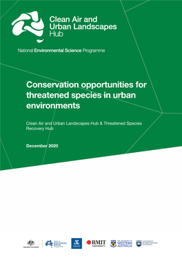 Conservation Opportunities for Threatened Species in Urban Environments