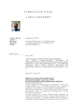 Curriculum Vitae Carlo Onnembo
