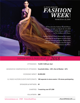 Fashion Week El Paseo™ 2019 Fact Sheet