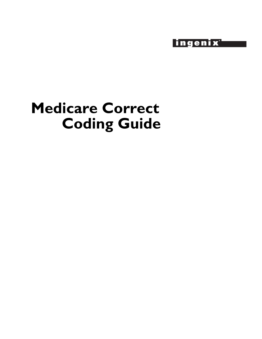 Medicare Correct Coding Guide