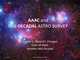 AAAC and Mid-DECADAL ASTRO SURVEY