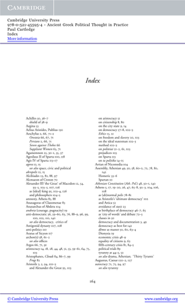 Ancient Greek Political Thought in Practice Paul Cartledge Index More Information