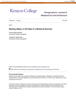 Barking Abbey: a GIS Map of a Medieval Nunnery