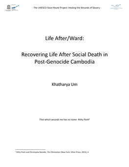 Recovering Life After Social Death in Post-Genocide Cambodia