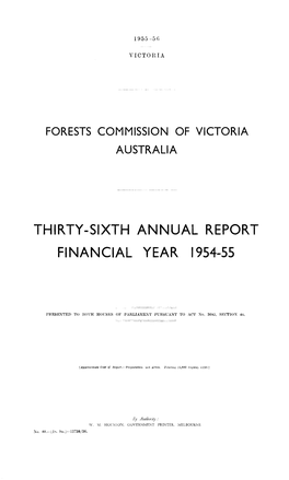 Thirty-Sixth Annual Report Financial Year 1954-55