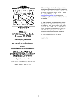 Wrigley-Cross Books Book Fair Catalogue