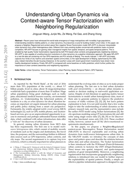 Understanding Urban Dynamics Via Context-Aware Tensor Factorization with Neighboring Regularization