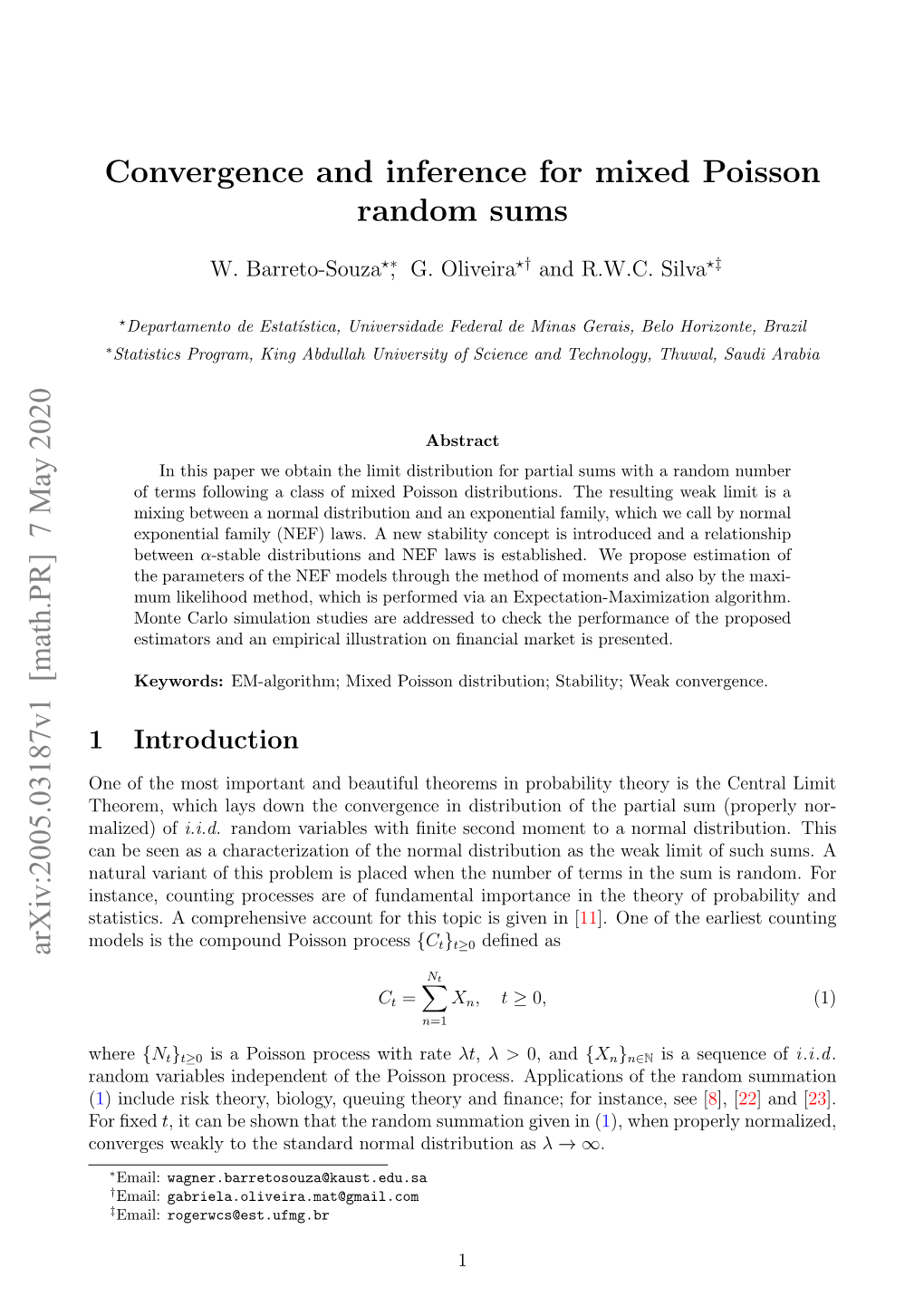 Convergence and Inference for Mixed Poisson Random Sums