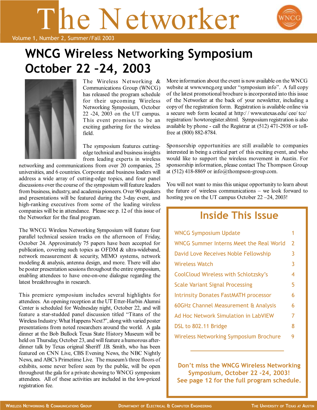 WNCG Wireless Networking Symposium