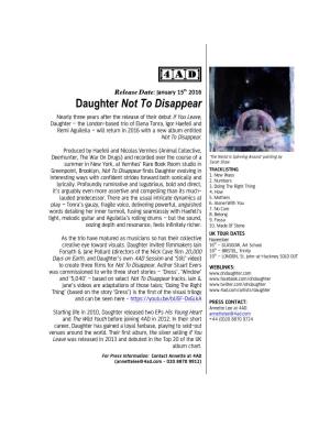 Daughter Not to Disappear