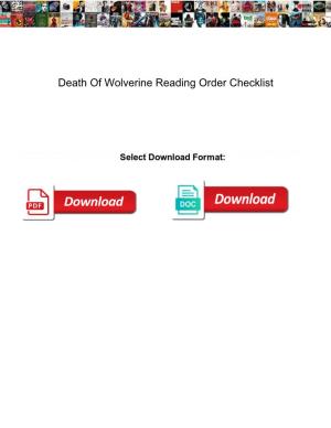 Death of Wolverine Reading Order Checklist