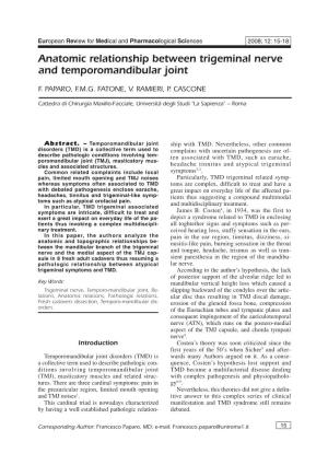 Anatomic Relationship Between Trigeminal Nerve and Temporomandibular Joint