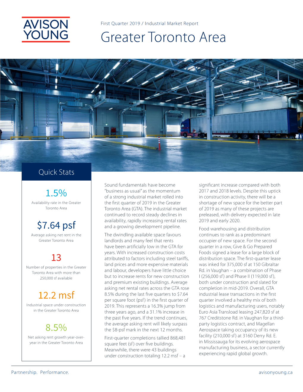Greater Toronto Area Industrial Market Report