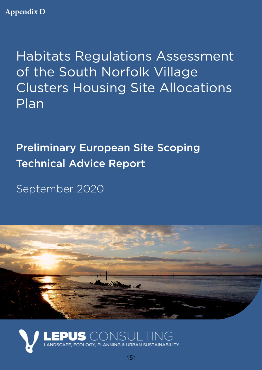 Habitats Regulations Assessment of the South Norfolk Village Clusters Housing Site Allocations Plan
