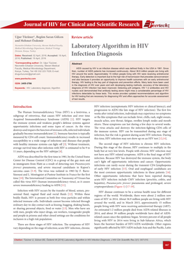 Recommended Laboratory HIV Testing Algorithm for Serum Or Impact of HIV/AIDS
