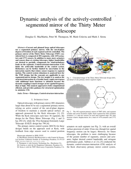 Dynamic Analysis of the Actively-Controlled Segmented Mirror of the Thirty Meter Telescope Douglas G