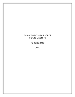 Department of Airports Board Meeting