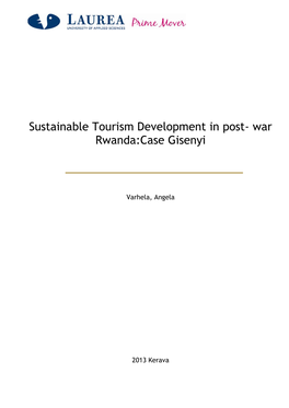 Sustainable Tourism Development in Post- War Rwanda:Case Gisenyi