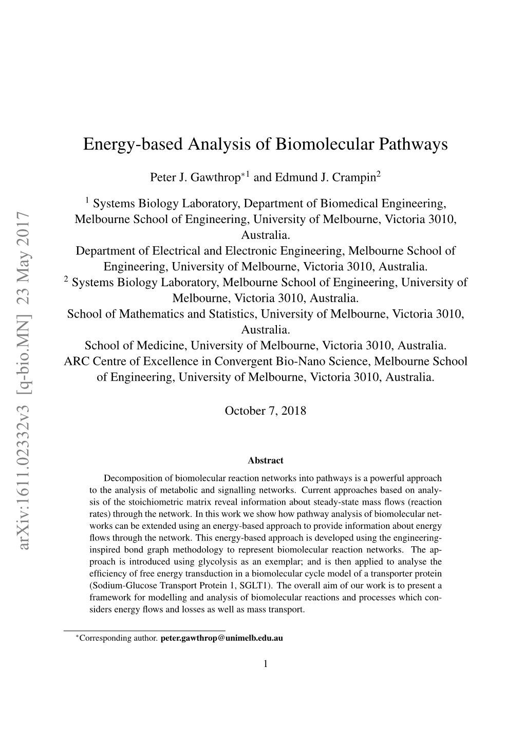 Energy-Based Analysis of Biomolecular Pathways Arxiv