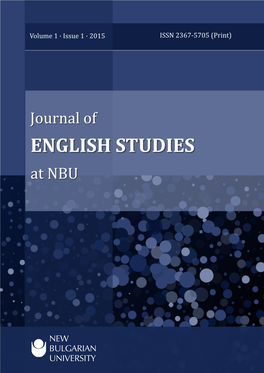 Journal Ofof ENGLISHENGLISH STUDIESSTUDIES Atat NBUNBU