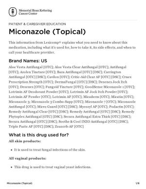 Miconazole (Topical) | Memorial Sloan Kettering Cancer Center